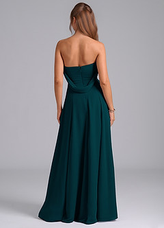 Azazie Almina Bridesmaid Dresses Pine A-Line Off the Shoulder Chiffon Convertible Dress image7