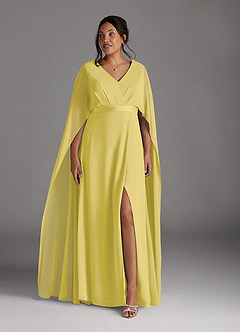 Azazie Isa 신부의 어머니 드레스 A라인 주름진 쉬폰 플로어 길이 드레스 image9