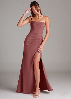 Azazie Leonis Bridesmaid Dresses Amethyst Sheath Strapless Chiffon Convertible Dress image1