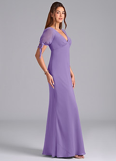 Azazie Pheby Bridesmaid Dresses Tahiti A-Line Pleated Chiffon Dress image5