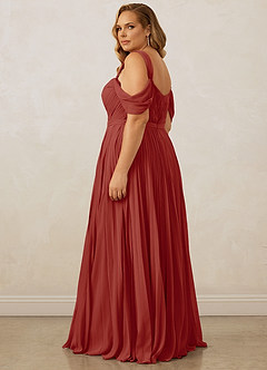 Christian Siriano Bridal for Azazie 1013 Bridesmaid Dresses Terracotta A-Line Off the Shoulder Chiffon Dress image15