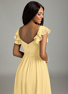 Azazie Anaya Brautjungfernkleider Eine Linie Herzausschnitt Chiffon Kleid Butter image2