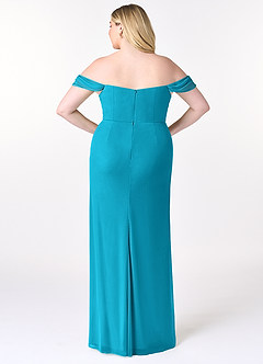 Azazie Tessa Bridesmaid Dresses Jade Sheath Sweetheart Off-The-Shoulder Mesh Convertible Dress image9