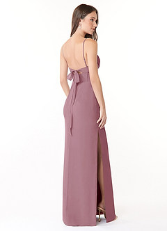 Azazie Mai Bridesmaid Dresses Vintage Mauve Sheath Pleated Chiffon Dress image4