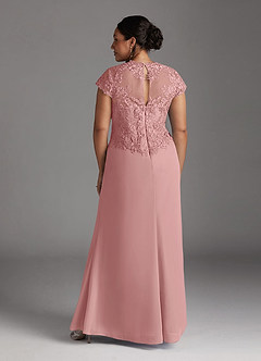 Azazie Junie Mother of the Bride Dresses Dusty Rose A-Line Lace Chiffon Dress image8