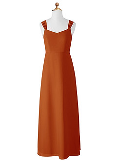Azazie Denice Junior Paprika A-Line Chiffon Dress image8
