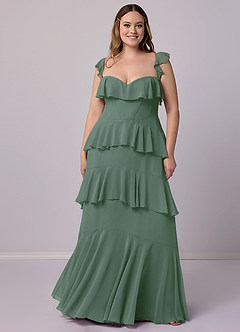Barbie ♥ Azazie Bridesmaid Dresses Eucalyptus A-Line Sweetheart Neckline Chiffon Dress image8