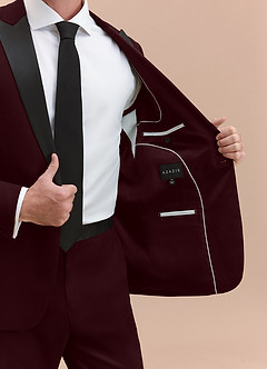 front Hudson Burgund Smokingjacke mit spitzem Revers