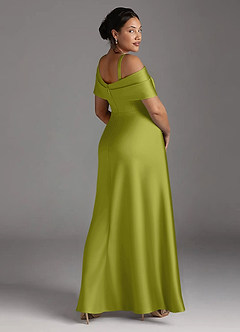 Azazie Milton Mère de la mariée Robes Robe Trapèze en Satin extensible Plissée Citronnelle image12