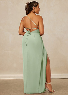 Christian Siriano Bridal for Azazie 1003 Bridesmaid Dresses Dusty Sage Sheath One Shoulder Chiffon Dress image9