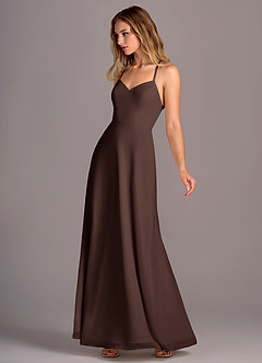 Azazie Mei Bridesmaid Dresses Ganache A-Line Chiffon Dress image4