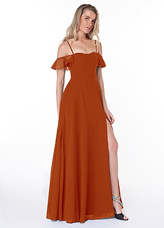 Azazie Agretta Bridesmaid Dresses A-Line Ruched Chiffon Floor-Length Dress image3