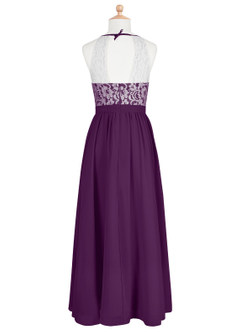 Azazie Fahari A-Line Lace Chiffon Floor-Length Junior Bridesmaid Dress image7