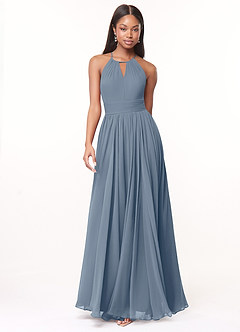 Azazie Cherish Bridesmaid Dresses Twilight A-Line Pleated Chiffon Dress image4