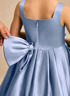 Azazie Lillian vestidos de niña de las flores Vestido Hielo de Satin Mate de Vestido de princesa con Plisado image5