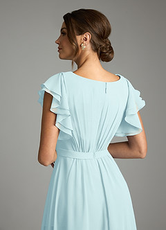 Azazie Daphne Modest Bridesmaid Dresses A-Line Ruffled Chiffon Floor-Length Dress image6