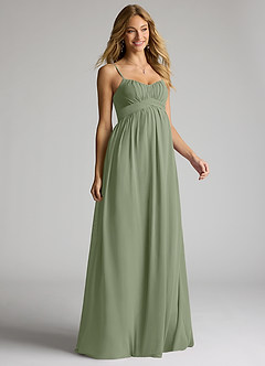 Azazie Llana Maternity Bridesmaid Dresses A-Line Chiffon Floor-Length Dress image1