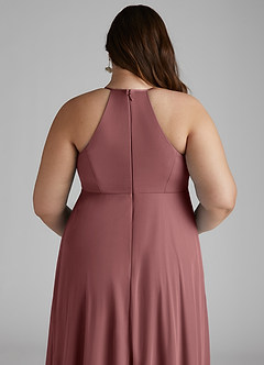 Azazie Annabelle Maternity Bridesmaid Dresses A-Line V-Neck Pleated Mesh Floor-Length Dress image10