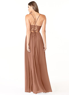 Azazie Aaida Bridesmaid Dresses Bronzer A-Line Corset Chiffon Dress image2