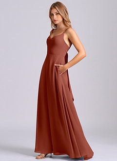 Azazie Beatrice Bridesmaid Dresses Auburn A-Line Sweetheart Neckline Chiffon Dress image5