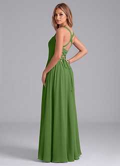 Azazie Francis Bridesmaid Dresses Basil A-Line Corset Chiffon Dress image2