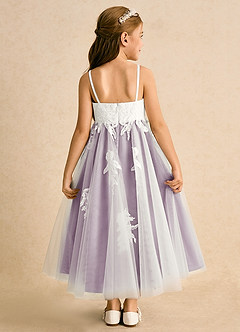 Azazie Coraline Flower Girl Dresses Ivory Wisteria A-Line Lace Dress image2