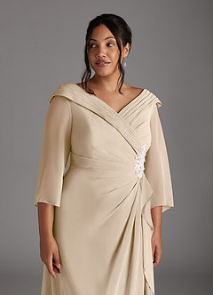 Azazie Jaycee Mother of the Bride Dresses Champagne A-Line Chiffon Dress image11