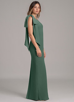 Azazie Capri Bridesmaid Dresses Sea Moss A-Line One Shoulder Chiffon Dress image3