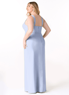 Azazie Denice Brautjungfernkleider Etui Gefaltet Chiffon Kleid Eis image12