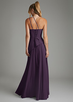 Azazie Holly Bridesmaid Dresses Plum A-Line Corset Chiffon Dress image2