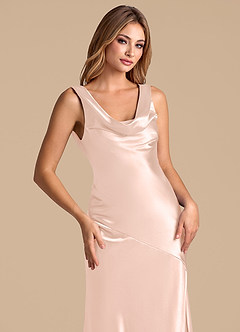 Azazie Rylina Robes de demoiselle d'honneur Robe Sirène en Satiné métallisé Or Rose image7