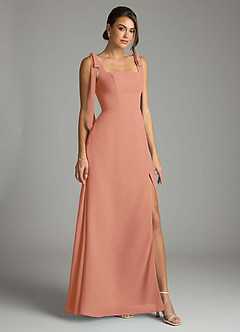 Azazie Debra Bridesmaid Dresses MAI TAI A-Line with Pockets Chiffon Convertible Dress image1