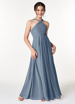 Azazie Anthea Junior Twilight Pleated Chiffon Dress image3