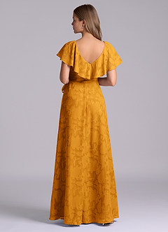 Azazie Lainey Brudtärnklänningar Klä av A-Linje i Blommig Utbrändhet med fickor Knäck image2