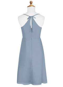 Azazie Doll Junior Amethyst A-Line Bow Chiffon Dress image6