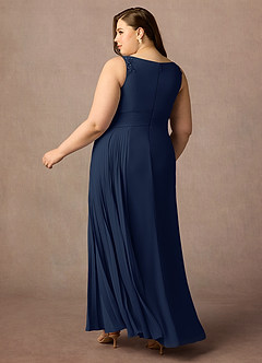Azazie Galvan Mother of the Bride Dresses Dark Navy A-Line Sequins Chiffon Dress image11