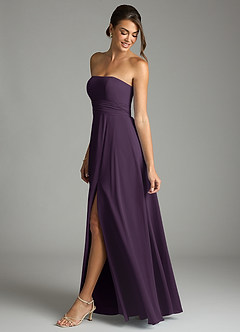 Azazie Tamira Suknie dla druhen Linia A Pofałdowany Szyfon Do ziemi Sukienka image3