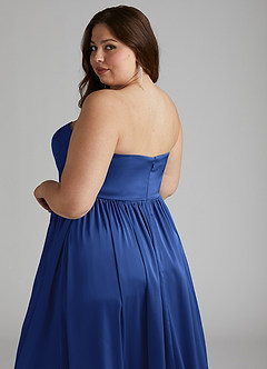 Azazie Morana Brudtärnklänningar Klänning av A-Line i Stretch Satin Av axeln Kungsblå Konvertibel image19