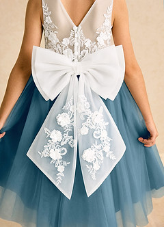 Azazie Lina Flower Girl Dresses Ivory Bermuda Ball-Gown Lace Dress image7