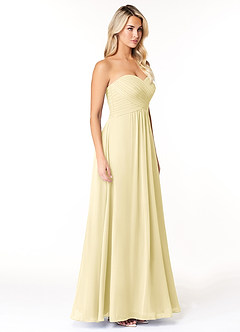 Azazie Yazmin Bridesmaid Dresses Lemon Sorbet A-Line Sweetheart Neckline Chiffon Convertible Dress image5