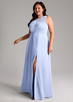 Azazie Phaedra Przymierzanie sukienek w domu Linia A Jedno ramię Szyfon Do ziemi Sukienka image12