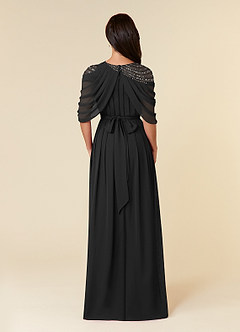 Azazie Olena Mother of the Bride Dresses Black A-Line Sequins Chiffon Dress image2