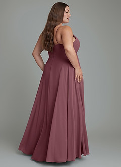 Azazie Amani Bridesmaid Dresses Sangria A-Line Pleated Chiffon Dress image8