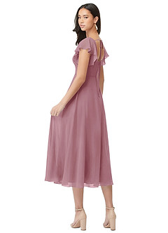 Azazie Bondi Bridesmaid Dresses Vintage Mauve A-Line Ruched Chiffon Dress image2
