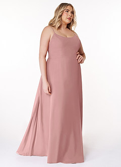 Azazie Moira Bridesmaid Dresses Dusty Rose A-Line Scoop Chiffon Dress image11