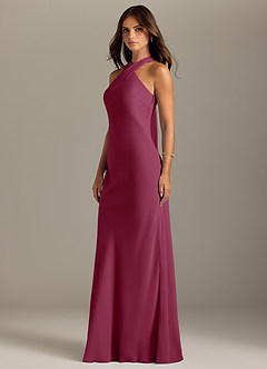 Azazie Doretta Bridesmaid Dresses Mulberry Mermaid Pleated Chiffon Dress image4