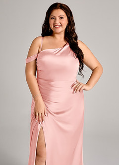 Azazie Madelyn Brudepigekjoler Havfrue En skulder Stræk satin Gulv-længde Kjole image11