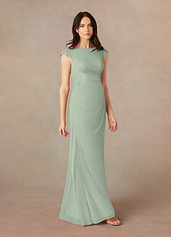 Azazie Janie vestidos de madre de la novia Vestido de Salvia Polvorienta de Encaje de Corte Sirena image2