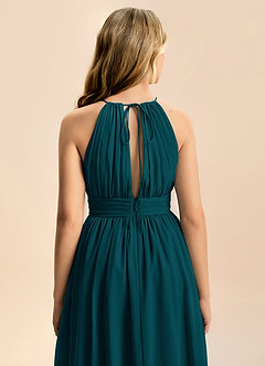 Azazie Noelle Junior Pine A-Line Pleated Chiffon Dress image7