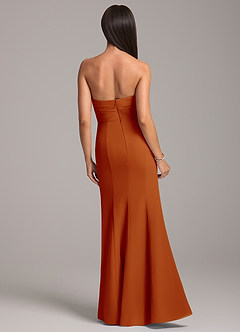 Azazie Yola Bridesmaid Dresses Paprika Sheath Pleated Chiffon Convertible Dress image6